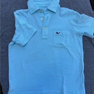 Vineyard Vines Light Blue Striped Boys Polo 4T